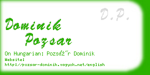 dominik pozsar business card